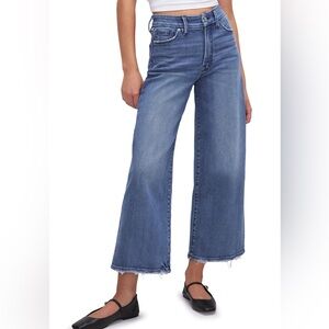 NWT Good American Good Waist High Waist Crop Palazzo Jeans Women's Size 6/28